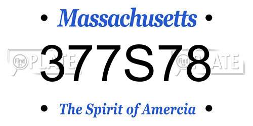 377S78 Massachusetts License Plate