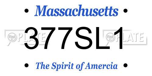 377SL1 Massachusetts License Plate