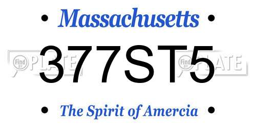 377ST5 Massachusetts License Plate