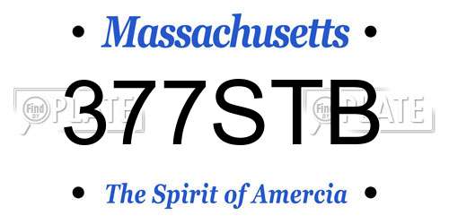 377STB Massachusetts License Plate