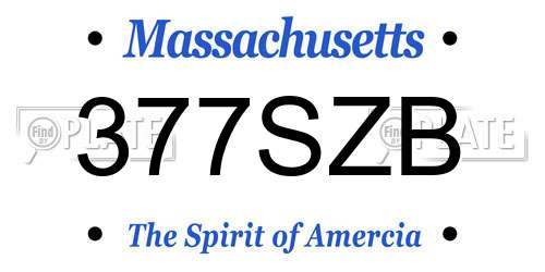 377SZB Massachusetts License Plate