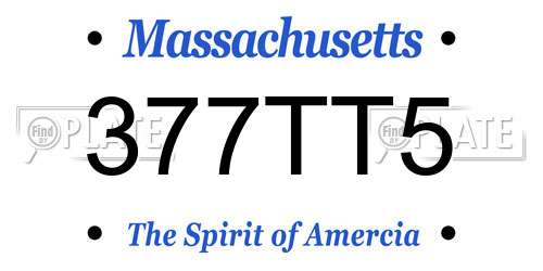377TT5 Massachusetts License Plate