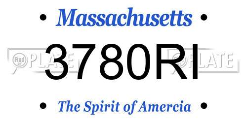 3780RI Massachusetts License Plate