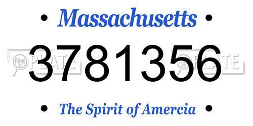 3781356 Massachusetts License Plate