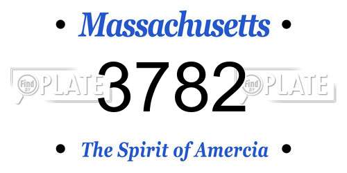 3782 Massachusetts License Plate