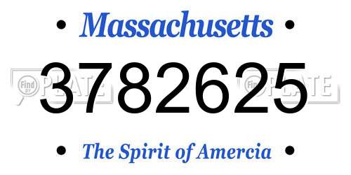 3782625 Massachusetts License Plate