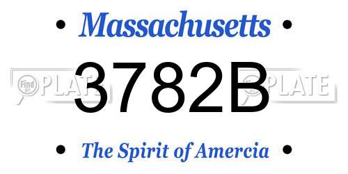 3782B Massachusetts License Plate
