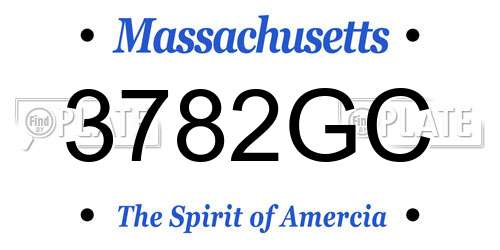 3782GC Massachusetts License Plate