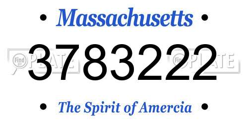 3783222 Massachusetts License Plate