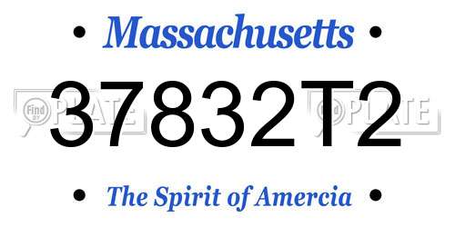 37832T2 Massachusetts License Plate