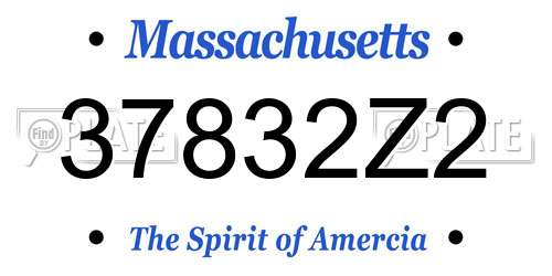 37832Z2 Massachusetts License Plate