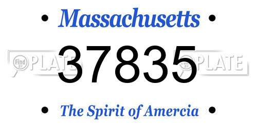 37835 Massachusetts License Plate