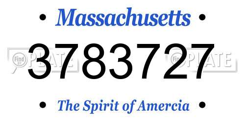 3783727 Massachusetts License Plate