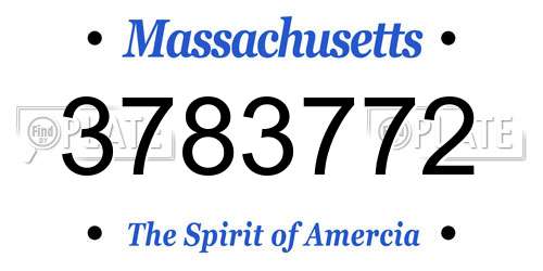 3783772 Massachusetts License Plate