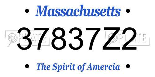 37837Z2 Massachusetts License Plate