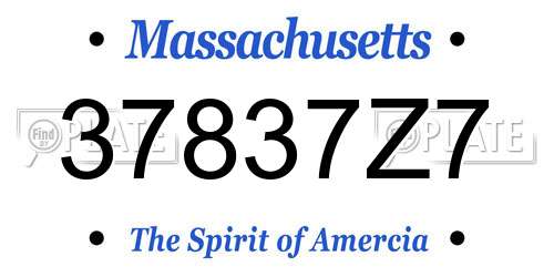 37837Z7 Massachusetts License Plate