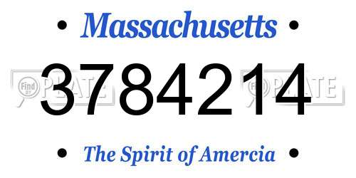 3784214 Massachusetts License Plate