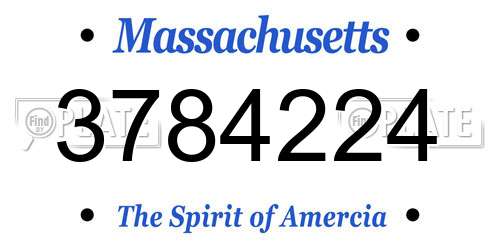 3784224 Massachusetts License Plate