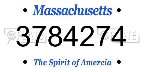 3784274 Massachusetts License Plate