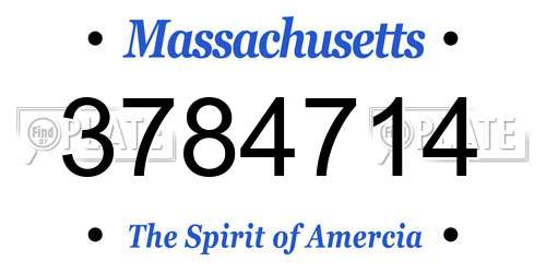 3784714 Massachusetts License Plate