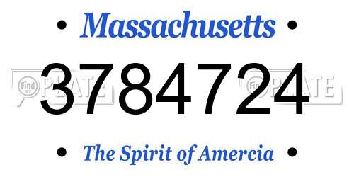 3784724 Massachusetts License Plate
