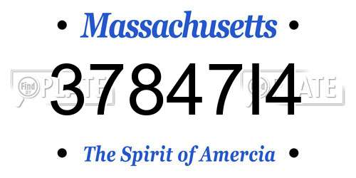 37847I4 Massachusetts License Plate