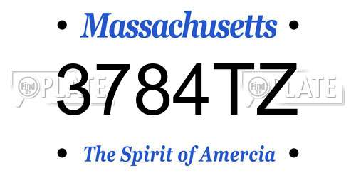 3784TZ Massachusetts License Plate