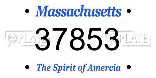 37853 Massachusetts License Plate
