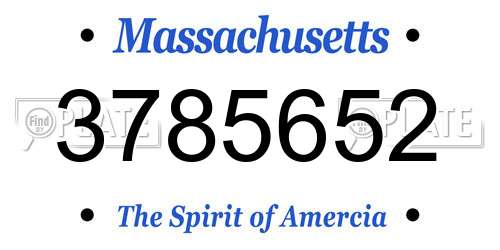 3785652 Massachusetts License Plate