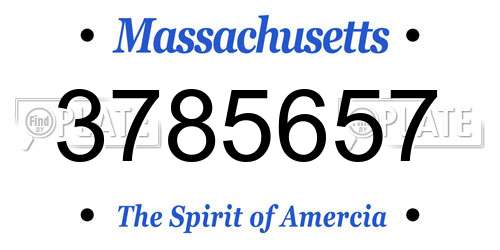 3785657 Massachusetts License Plate