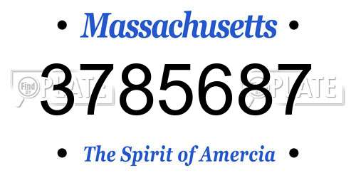 3785687 Massachusetts License Plate