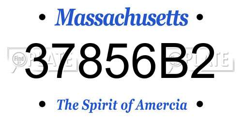 37856B2 Massachusetts License Plate
