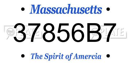 37856B7 Massachusetts License Plate