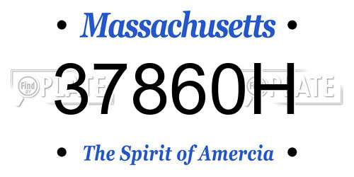 37860H Massachusetts License Plate