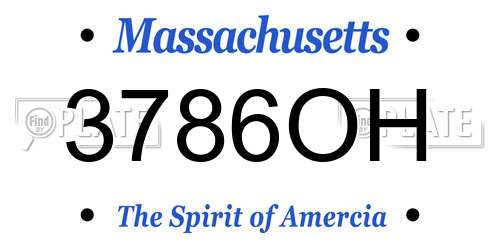 3786OH Massachusetts License Plate