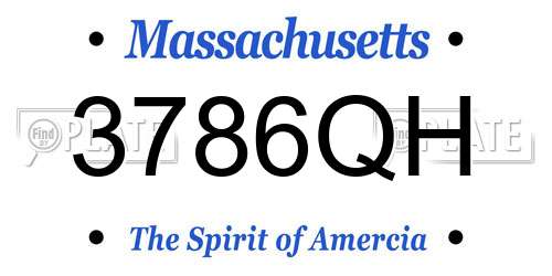 3786QH Massachusetts License Plate