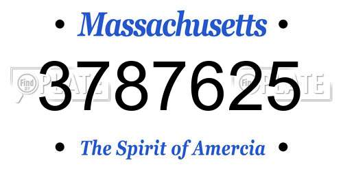 3787625 Massachusetts License Plate
