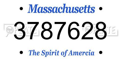3787628 Massachusetts License Plate