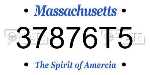 37876T5 Massachusetts License Plate