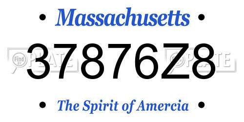 37876Z8 Massachusetts License Plate