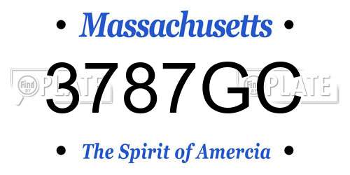 3787GC Massachusetts License Plate