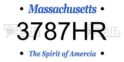 3787HR Massachusetts License Plate