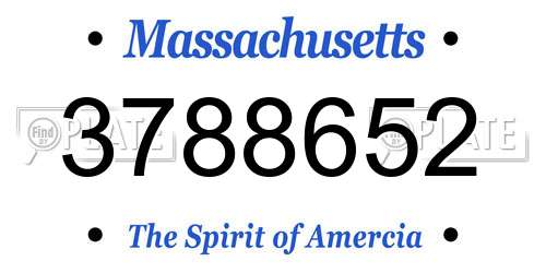 3788652 Massachusetts License Plate