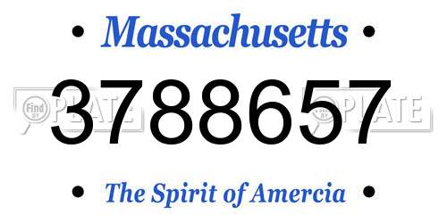 3788657 Massachusetts License Plate