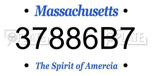 37886B7 Massachusetts License Plate
