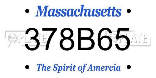 378B65 Massachusetts License Plate