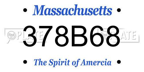 378B68 Massachusetts License Plate