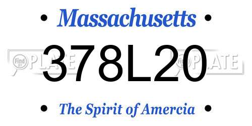 378L20 Massachusetts License Plate