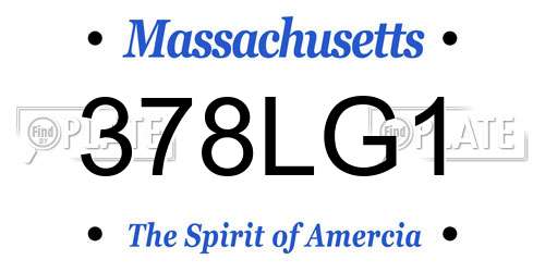 378LG1 Massachusetts License Plate
