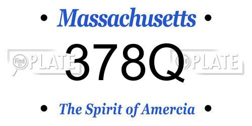 378Q Massachusetts License Plate